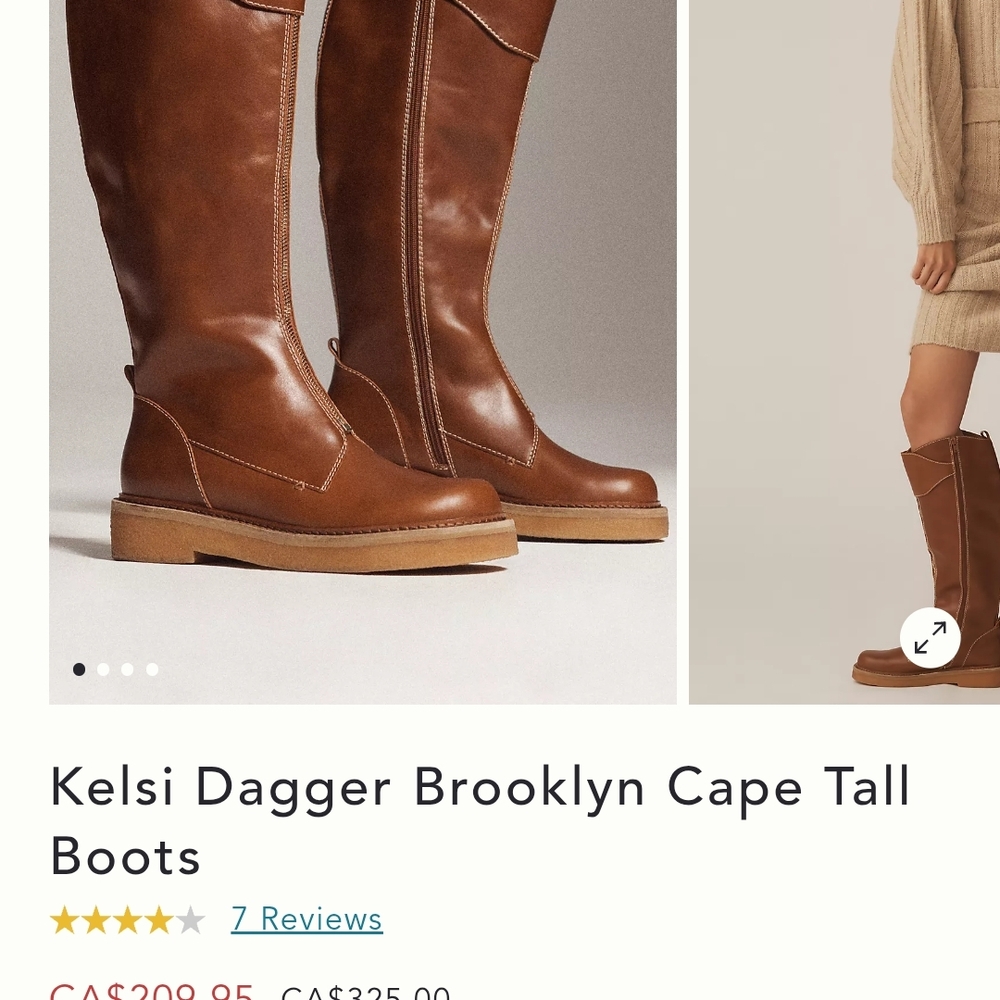 Brown Leather Knee-High Boots - Picture 2 of 7